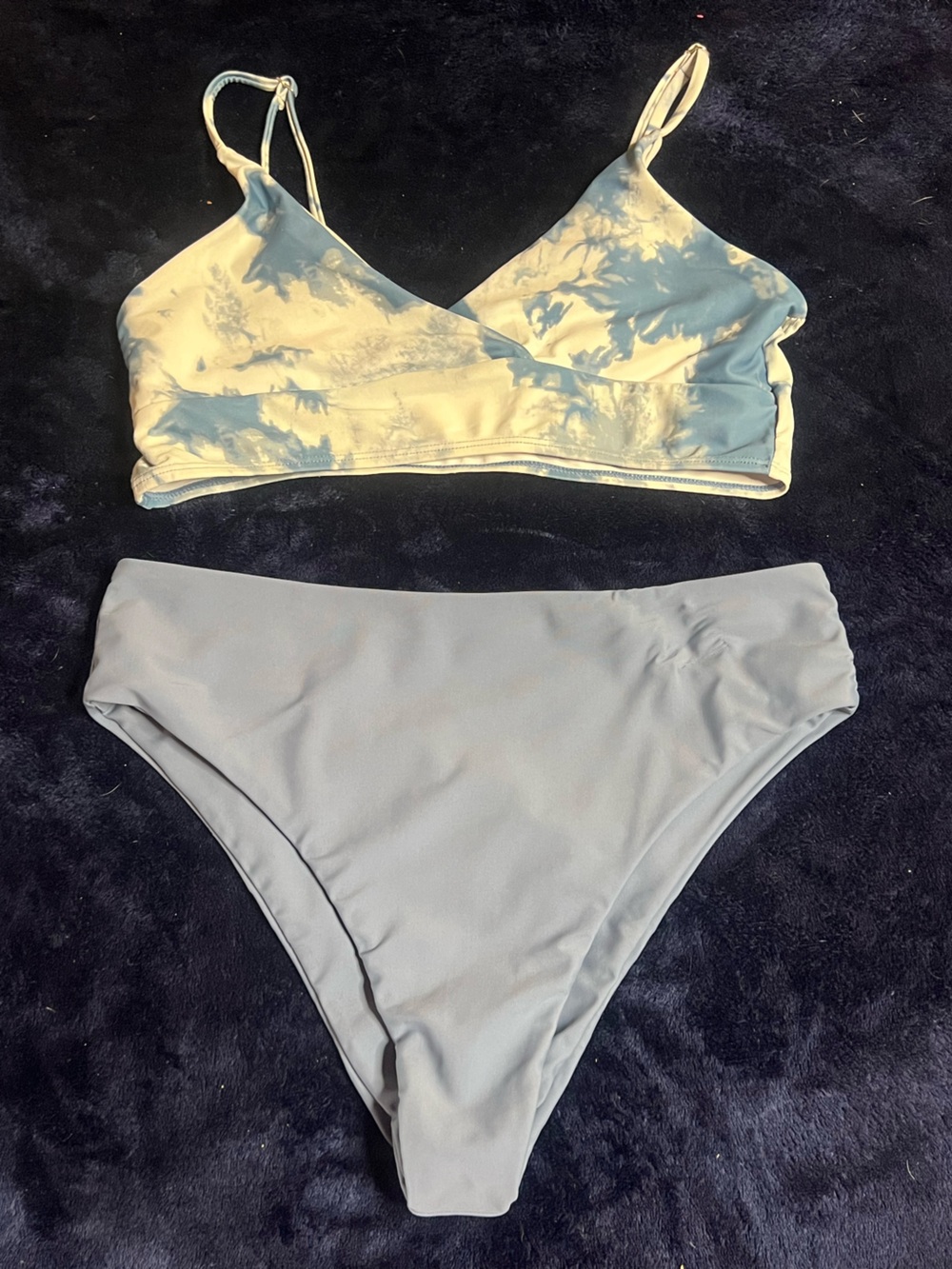 Blue/Baby Blue Tie-Dye Bikini Set